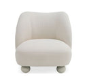 Duran - Contemporary White Fabric Loveseat Sofa