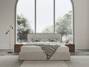 Dustin - Modern Grey Fabric & Walnut Trimmed Bedroom Set
