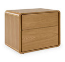 Harris + Dustin - Modern Off-White Fabric + Natural Oak 4-Piece Bedroom Set