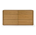 Harris + Dustin - Modern Off-White Fabric + Natural Oak 4-Piece Bedroom Set