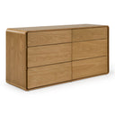 Harris + Dustin - Modern Off-White Fabric + Natural Oak 4-Piece Bedroom Set