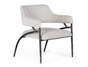 Ector - Modern Off-White Fabric + Forged Metal Accent Chair