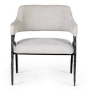 Ector - Modern Off-White Fabric + Forged Metal Accent Chair