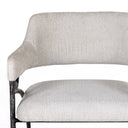 Ector - Modern Off-White Fabric + Forged Metal Accent Chair
