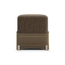 Petit Four Ottoman - Dark Chocolate, Brushed Gold Metal, Fabric 2637-78CC by Caracole, view 2