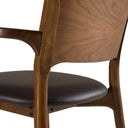 Edelman - Mid-Century Modern Brown Leatherette + Walnut Dining Chair