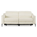 Eden - Modern White Leather Sofa With 2 Recliners