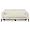 Eden - Modern White Leather Sofa With 2 Recliners