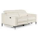 Eden - Modern White Leather Sofa With 2 Recliners