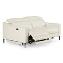 Eden - Modern White Leather Sofa With 2 Recliners