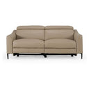 Eden - Modern Taupe Leather Loveseat with 2 Recliners