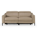 Eden - Modern Taupe Leather Loveseat with 2 Recliners