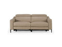 Eden - Modern Taupe Leather Loveseat with 2 Recliners