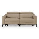 Eden - Modern Taupe Leather Loveseat with 2 Recliners