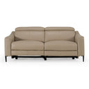 Eden - Modern Taupe Leather Loveseat with 2 Recliners