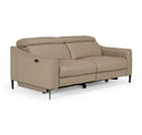 Eden - Modern Taupe Leather Loveseat with 2 Recliners