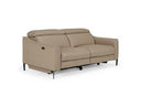 Eden - Modern Taupe Leather Loveseat with 2 Recliners