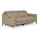 Eden - Modern Taupe Leather Loveseat with 2 Recliners