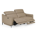 Eden - Modern Taupe Leather Loveseat with 2 Recliners