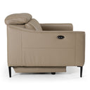 Eden - Modern Taupe Leather Loveseat with 2 Recliners