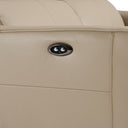 Eden - Modern Taupe Leather Loveseat with 2 Recliners