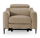 Eden - Modern Taupe Leather Sofa With 2 Recliners