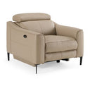 Eden - Modern Taupe Leather Sofa With 2 Recliners