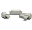 Eden - Modern White Leather Sofa With 2 Recliners