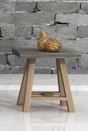 Civic Modern Concrete & Acacia End Table