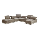Ekron - Modern Brown & Beige Fabric Modular Sectional Sofa