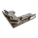 Ekron - Modern Brown & Beige Fabric Modular Sectional Sofa