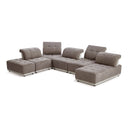 Ekron - Modern Brown & Beige Fabric Modular Sectional Sofa
