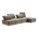 Ekron - Modern Brown & Beige Fabric Modular Sectional Sofa