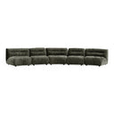 Elias - Modern Green Fabric Curved Modular Sectional Sofa-5-Piece Sectional