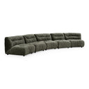 Elias - Modern Green Fabric Curved Modular Sectional Sofa