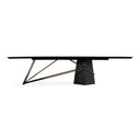 Elkhorn - Glam Black Ash + Stainless Steel 126" Dining Table