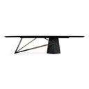 Elkhorn - Glam Black Ash + Stainless Steel 126" Dining Table