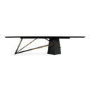 Elkhorn - Glam Black Ash + Stainless Steel 126" Dining Table