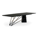 Elkhorn - Glam Black Ash + Stainless Steel 126" Dining Table