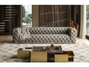 Ellington - Italian Grey Nubuck Leather 4-Seater Sofa