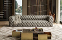 Ellington - Italian Grey Nubuck Leather 4-Seater Sofa