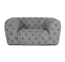 Ellington - Italian Grey Nubuck Leather 3-Seater Sofa