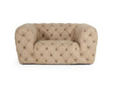 Ellington - Italian Beige Nubuck Leather Accent Chair