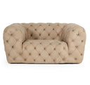Ellington - Italian Beige Nubuck Leather Accent Chair