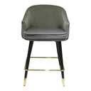 Elliot - Contemporary Grey & Black/Gold Dining Bar Stool (Set of 2)