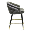 Elliot - Contemporary Grey & Black/Gold Dining Bar Stool (Set of 2)