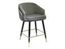 Elliot - Contemporary Grey & Black/Gold Dining Bar Stool (Set of 2)