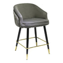 Elliot - Contemporary Grey & Black/Gold Dining Bar Stool (Set of 2)
