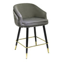 Elliot - Contemporary Grey & Black/Gold Dining Bar Stool (Set of 2)