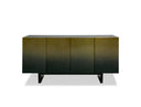 Elmira - Glam Black Ash + Gradient Stainless Steel Round Dining Table